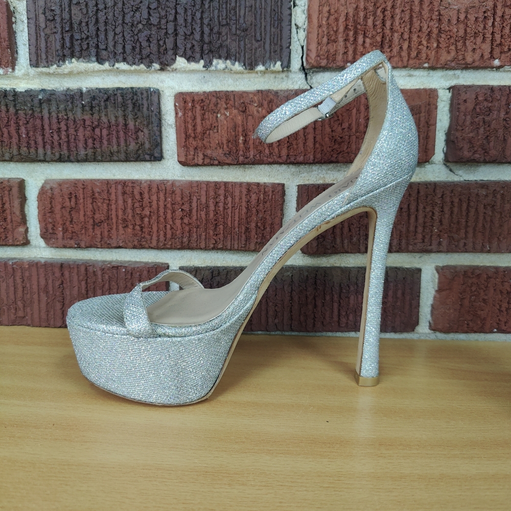 Stuart Weitzman Sparkling Silver Holographic Glit… - image 4